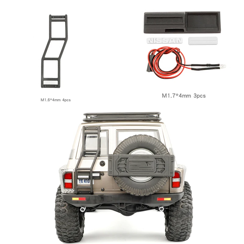 

License Plate Tail Light License Plate Light Tail Ladder Tail Ladder for 1/10 RC Crawler Car Traxxas YK4107 DIY Upgrade Parts