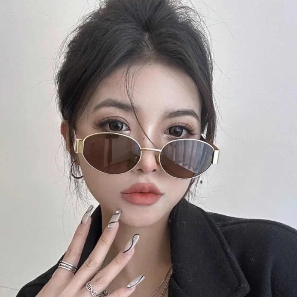 Retro Oval Sunglasses for Women Men Trendy Sun Glasses Classic Shades UV400 Protection Fashion Sun Glasses image 2
