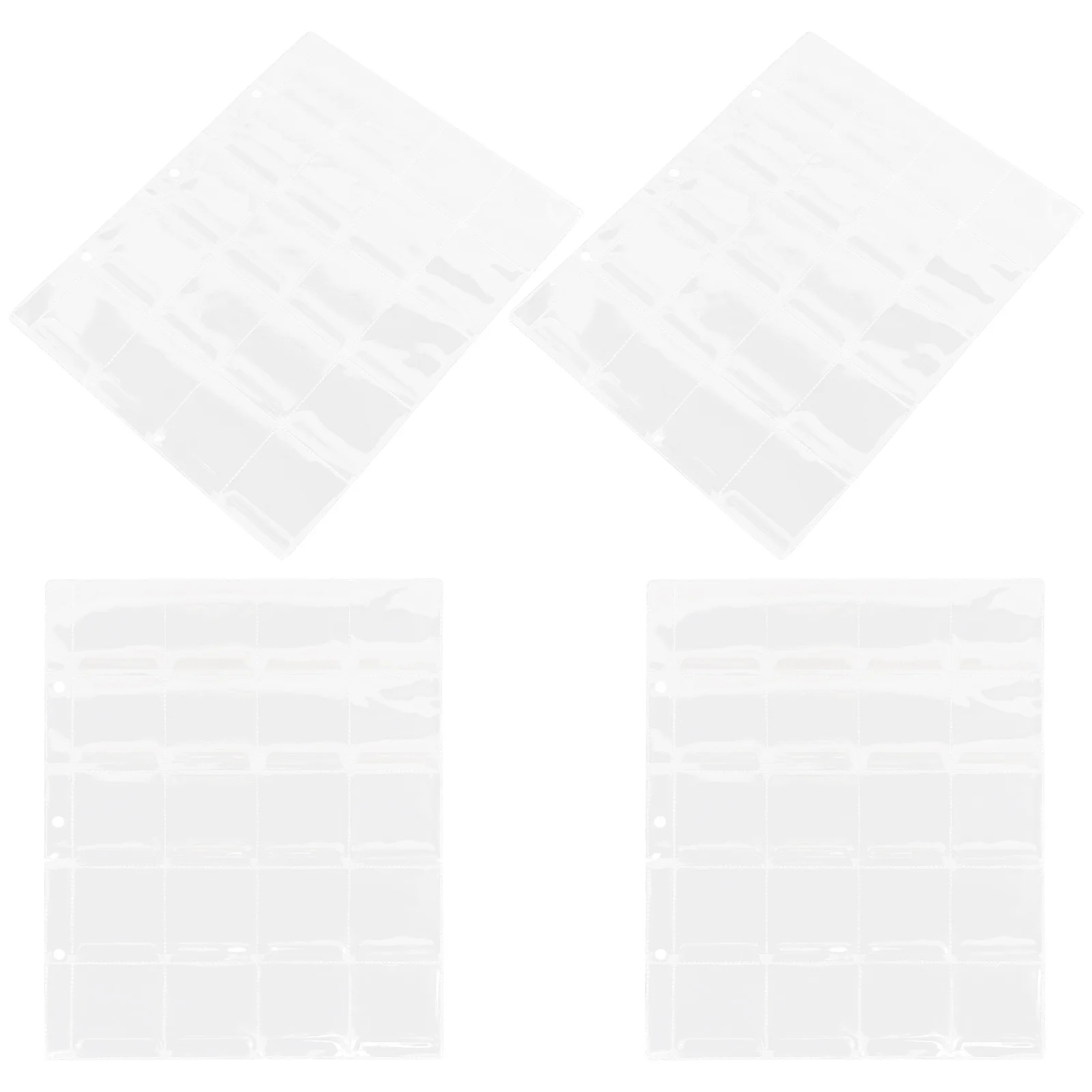 4 قطع من صفحات الموثق حامل العملات المعدنية البلاستيكية الشفافة لتخزين مستلزمات منظم ألبوم العملات المعدنية المقاومة للخدش