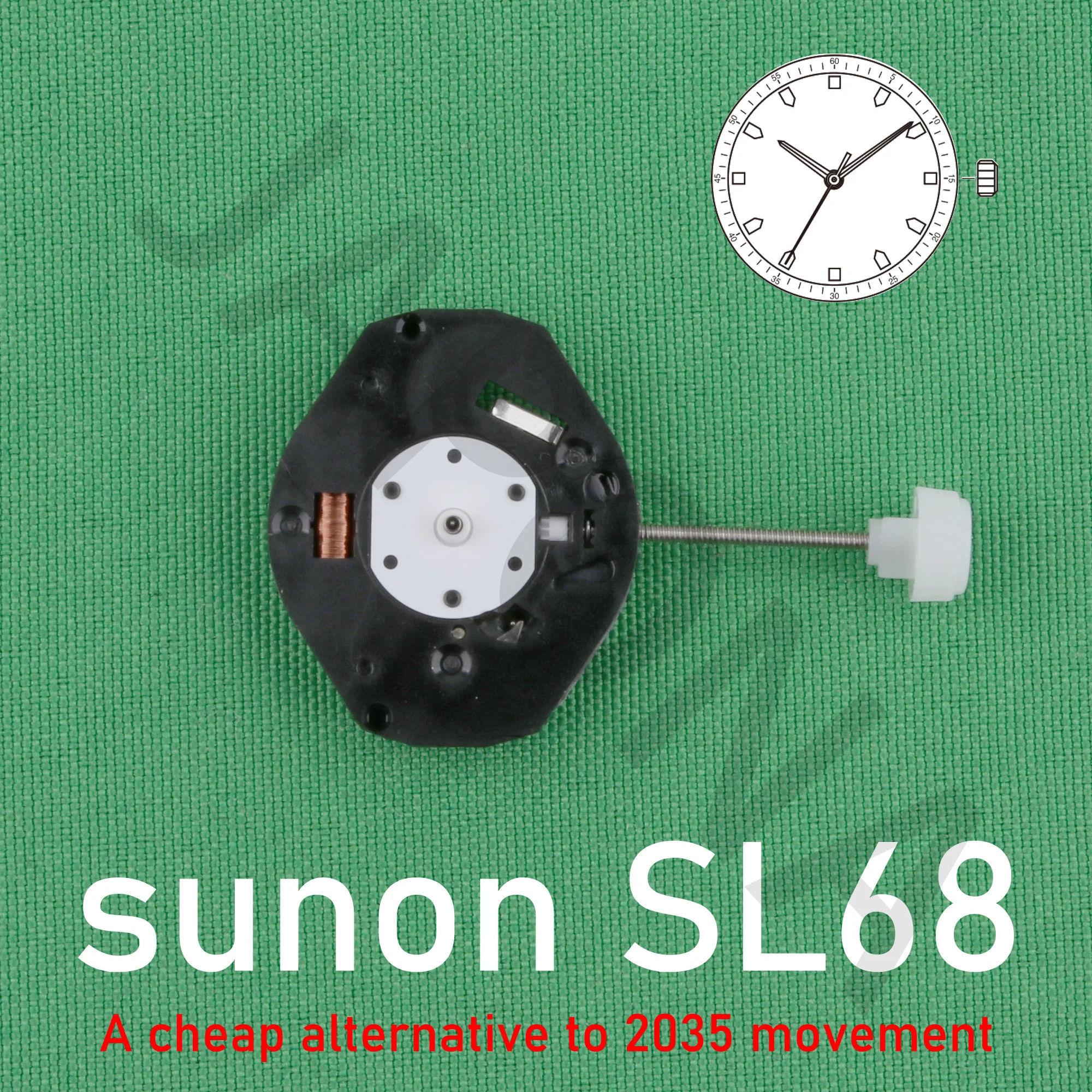 Sunon-SL68 Movimento Quartz Watch, Alternativa Barata para 2035, Reparando Substituição, Movimento Partswatch