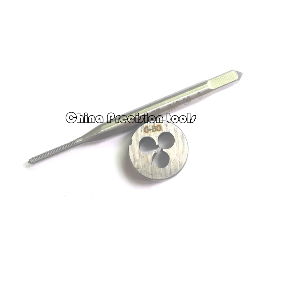 2 pezzi HSS unificated thread tap and die set UNC UN #0-80 #1-64 #2-56 #4-40 5-40 6-32 8-32 10-24 12-24 rubinetti a flauto dritto matrici rotonde