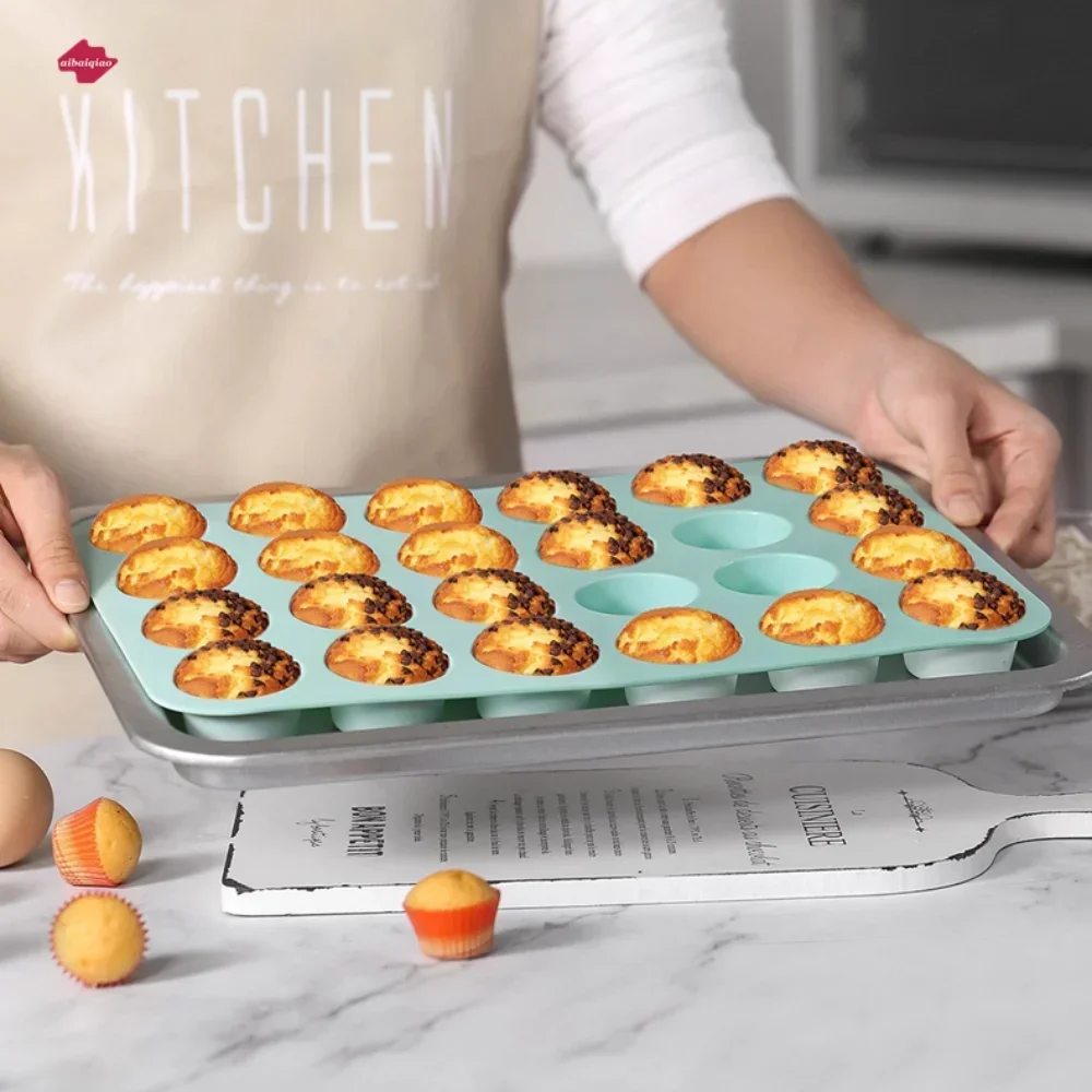 24Hole Cupcake Silicone Mold Nonstick Muffin Cake Silicone Mold Form Tray Molde Mafin Muffins Cupcakes Kitchen Baking Tools