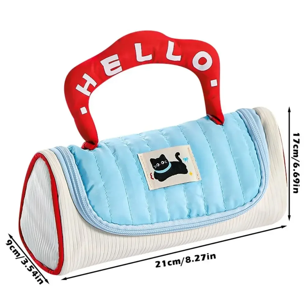 กระเป๋าใส่ปากกาสีโดปามีนอเนกประสงค์แบบพกพาความจุขนาดใหญ่กระเป๋าใส่อุปกรณ์เครื่องเขียนกล่องดินสอกลับไปที่โรงเรียน