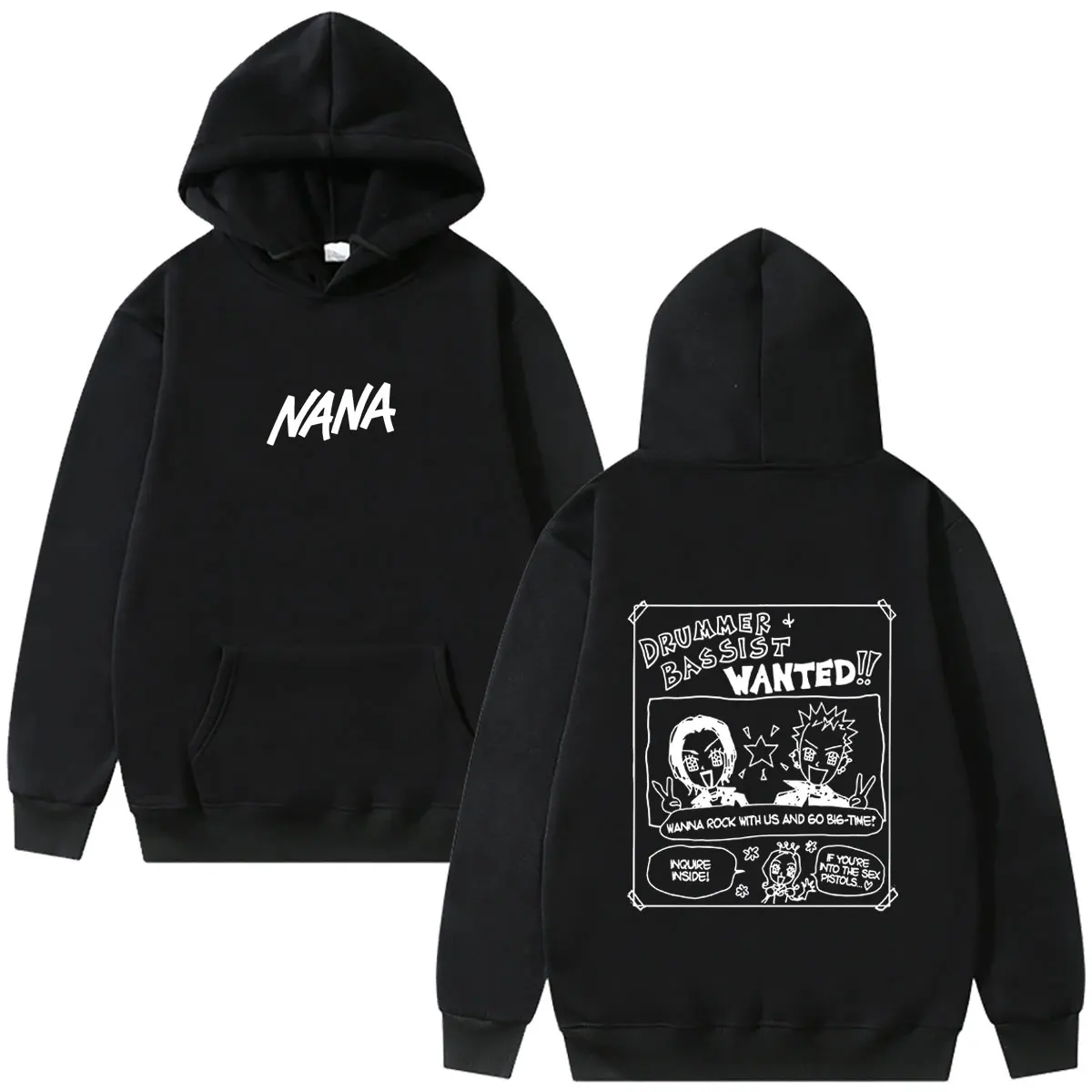 Japanese Anime Black Stones Ren Honjo Nana Merch Hoodie Men Women Manga Casual Hoodies Unisex Fashion Vintage Oversized Pullover - view 3
