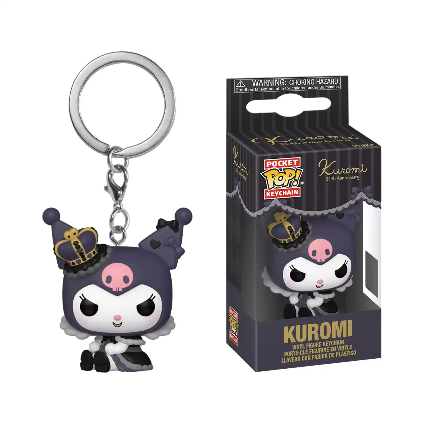 Sanrio Funko Pop Animación y Dibujos Animados Llavero Kuromi (Royal Outfit) (20o Aniversario) Figuras Periféricas Adornos Coleccionables