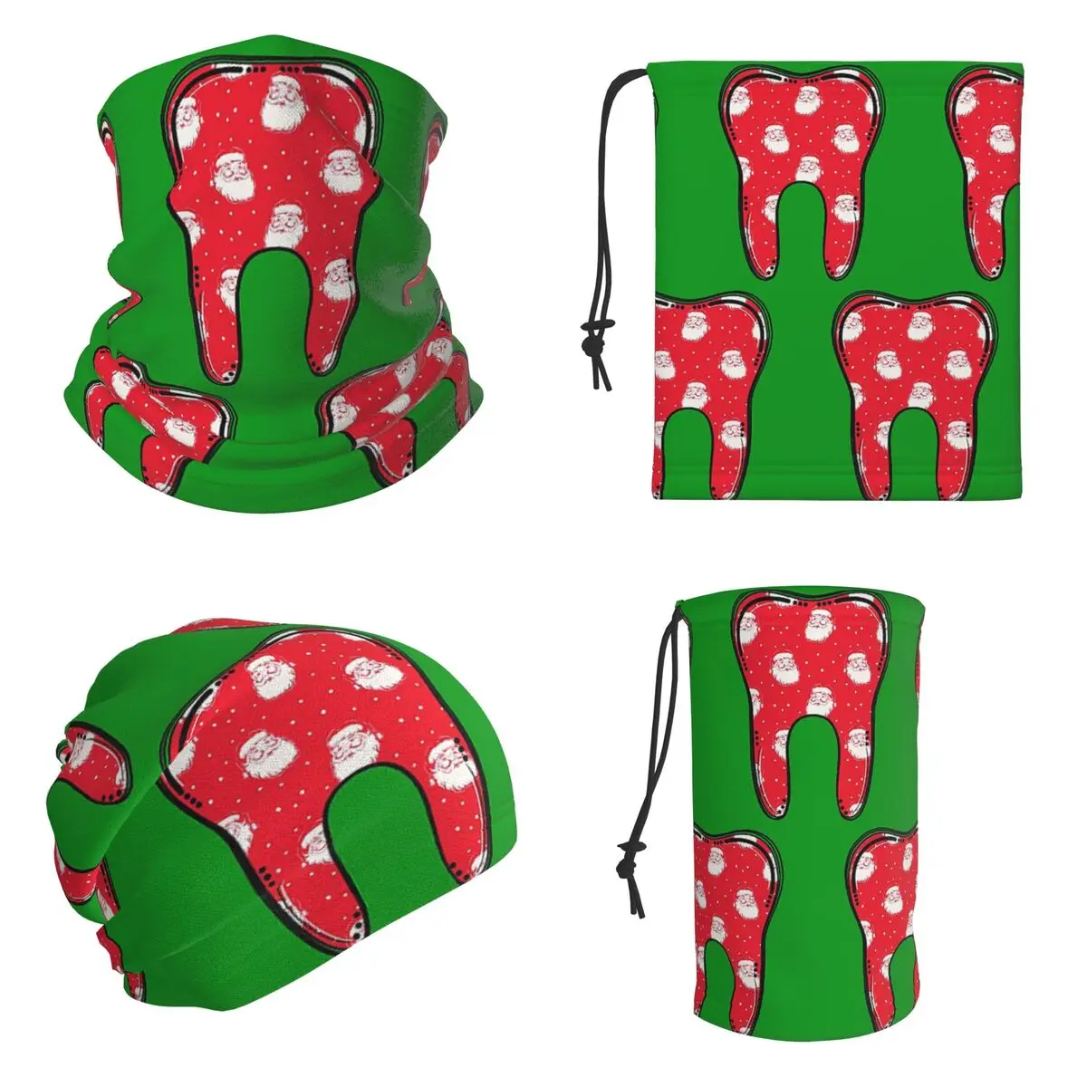 Christmas Tooth Dentist Dental Assistant Hygienist Dentistry Teeth Bandana Neck Gaiter Printed Magic Scarf Warm Headwear Unisex