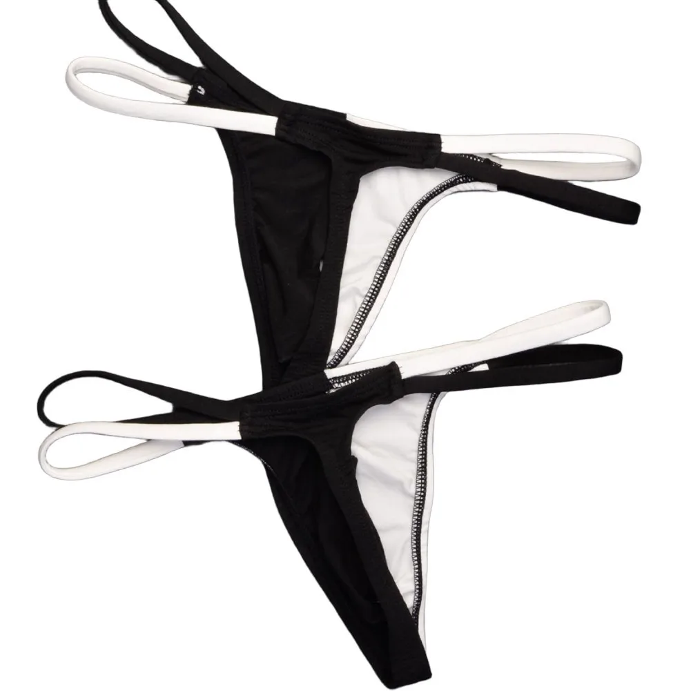 Fashion Casual Color Matching Thong Men G-string Underwear Low Rise Bulge Pouch T-back Panties Man Lingerie