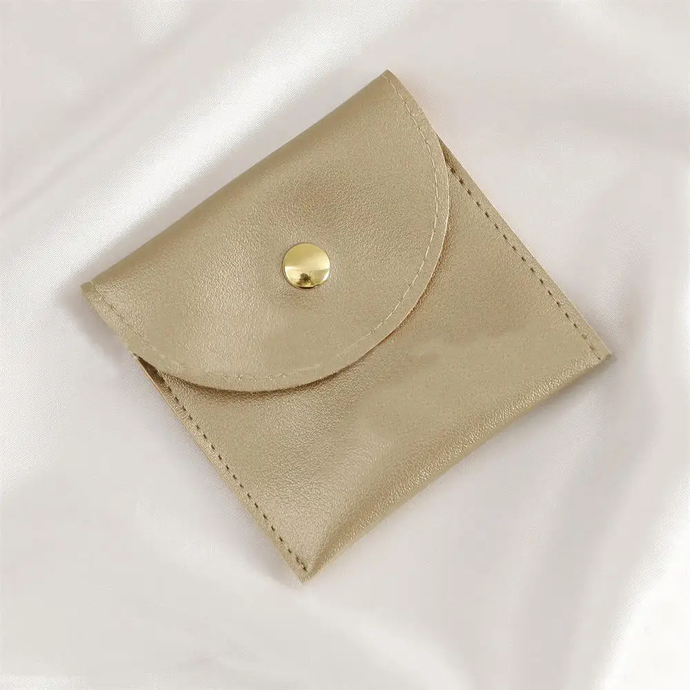 High-end PU Leather Jewelry Packaging Bags Flap Snap Necklace Ring Bracelet Earrings Gift Storage Jewelry Organizer Pouch Joyero