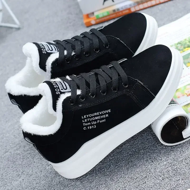 Winter Outdoor Women Shoes Warm Fur Plush Lady Casual Shoes Lace Up Fashion Sneakers Zapatillas Mujer Platform Snow Boots Mujer