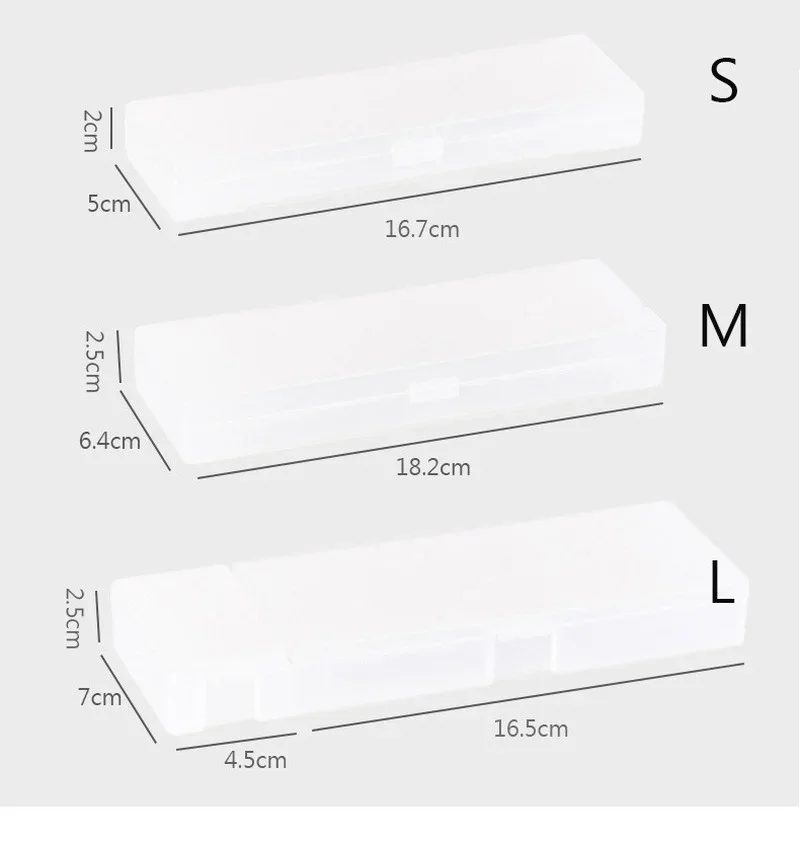 Étuis à Crayons en Plastique Transparent Simple pour l\'École et le Bureau, Boîte Givrée Rose, Vert, Blanc, Rangement de Stylos, Fournitures de