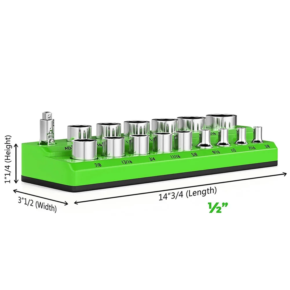 

SAE Socket Sleeve Storage System with Integrated Magnets for 1/2 1/4 3/8 Inch Sizes to Improve Tool Accessibility and Efficiency