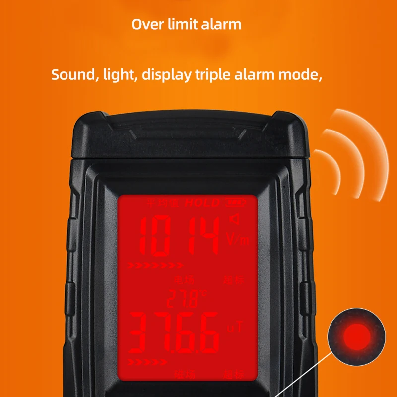 WT3121 Handheld Digital LCD EMF Meter Electric Magnetic Field Dosimeter Detector Electromagnetic Radiation Tester
