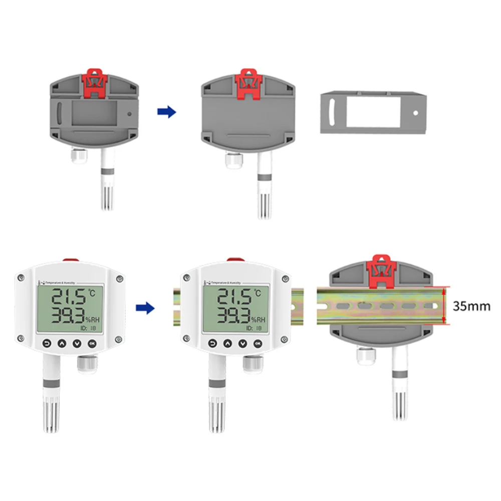Industrial Temperature Humidity Sensor with LCD Display High-Precision Temperatures Transmitter Humiditys Detector RS485 Analog