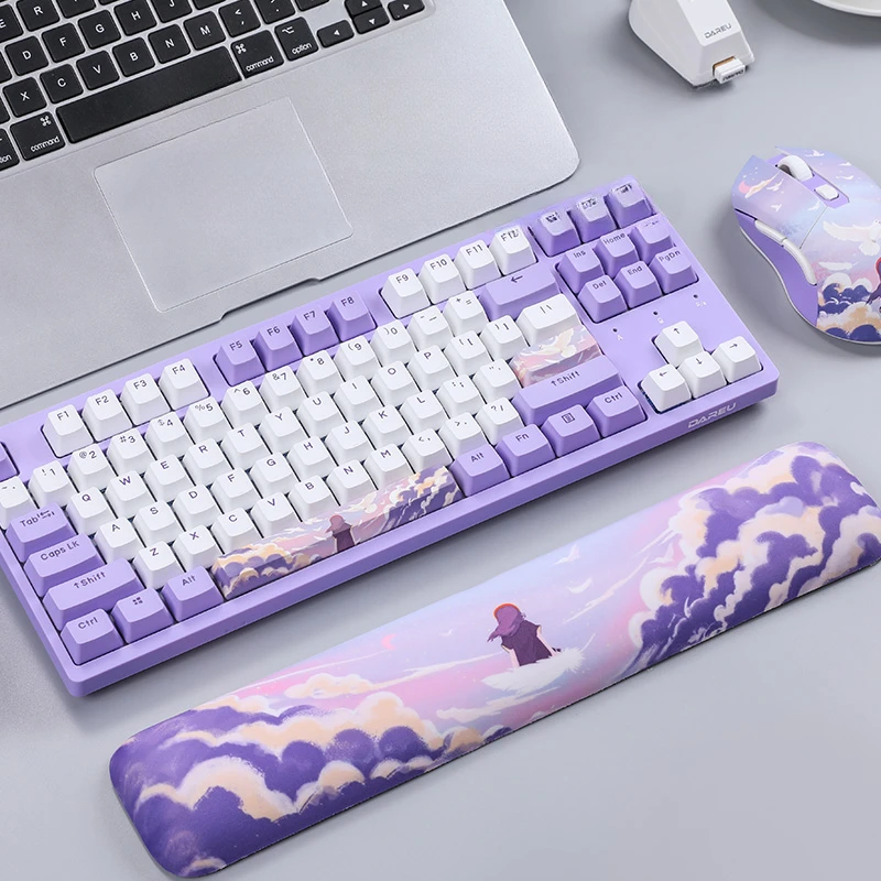 Mechanical Keyboard Wrist Rest Leather Memory Cotton Office E-sports Games Pad- Non-Slip Durable for Easy Typing & Pain Relief