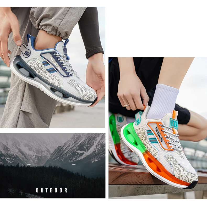 Herren Stoßdämpfende Leichte Freizeitschuhe Frühling Sommer Weichsohlige Atmungsaktive Outdoor-Renn-Laufschuhe Studenten-Speed-Sportschuhe – Detail 3