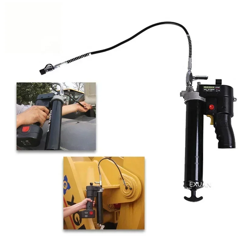 10000PSI Portable Electric Grease Gun Oil-Filling Tool with Digital Lock Button Fully Automatic Syringe Oil Grease gun