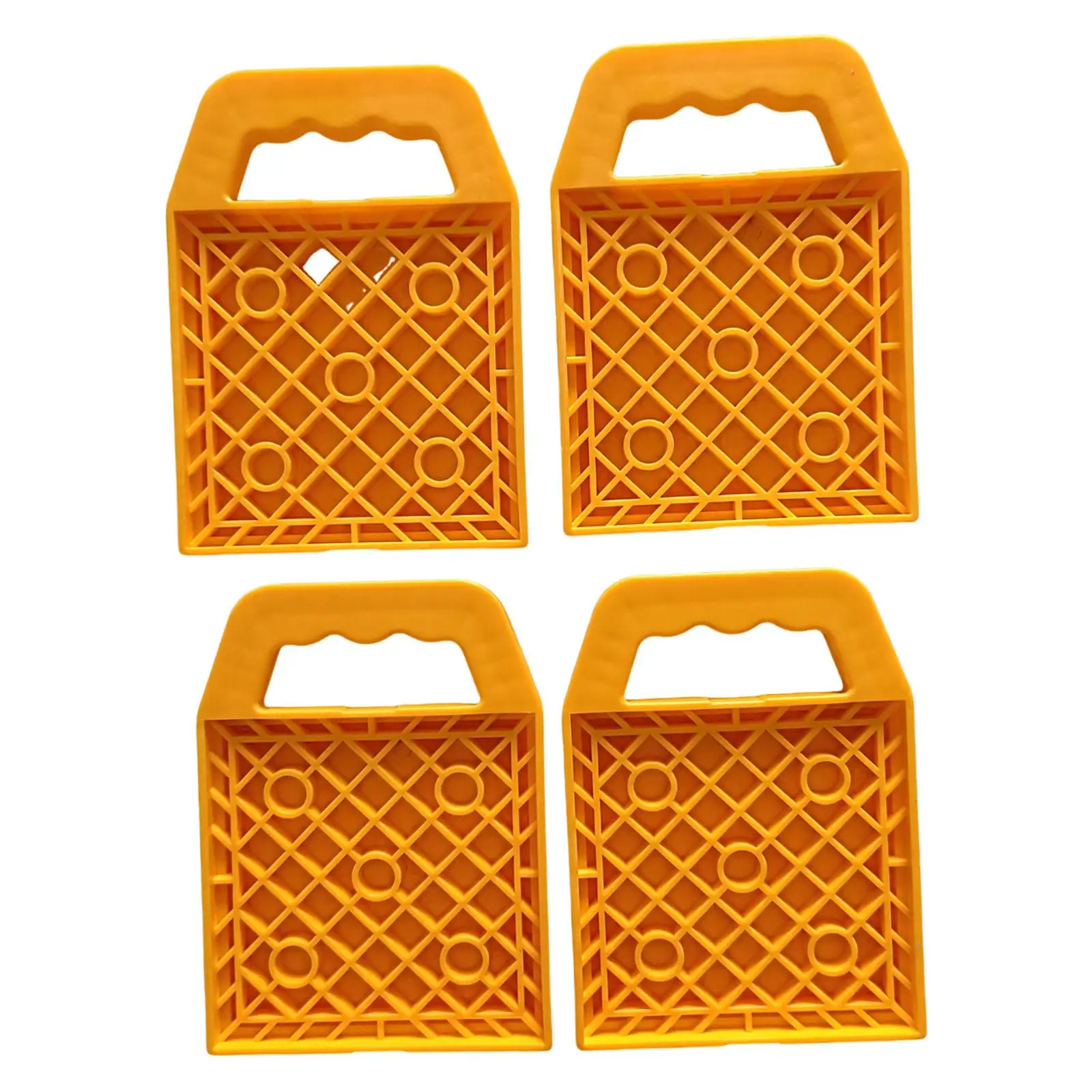 

Sturdy RV Jack Pads Nonslip Stabilizer Blocks with Handle Reusable Trailer Leveling Padlocks for Campsite Stability