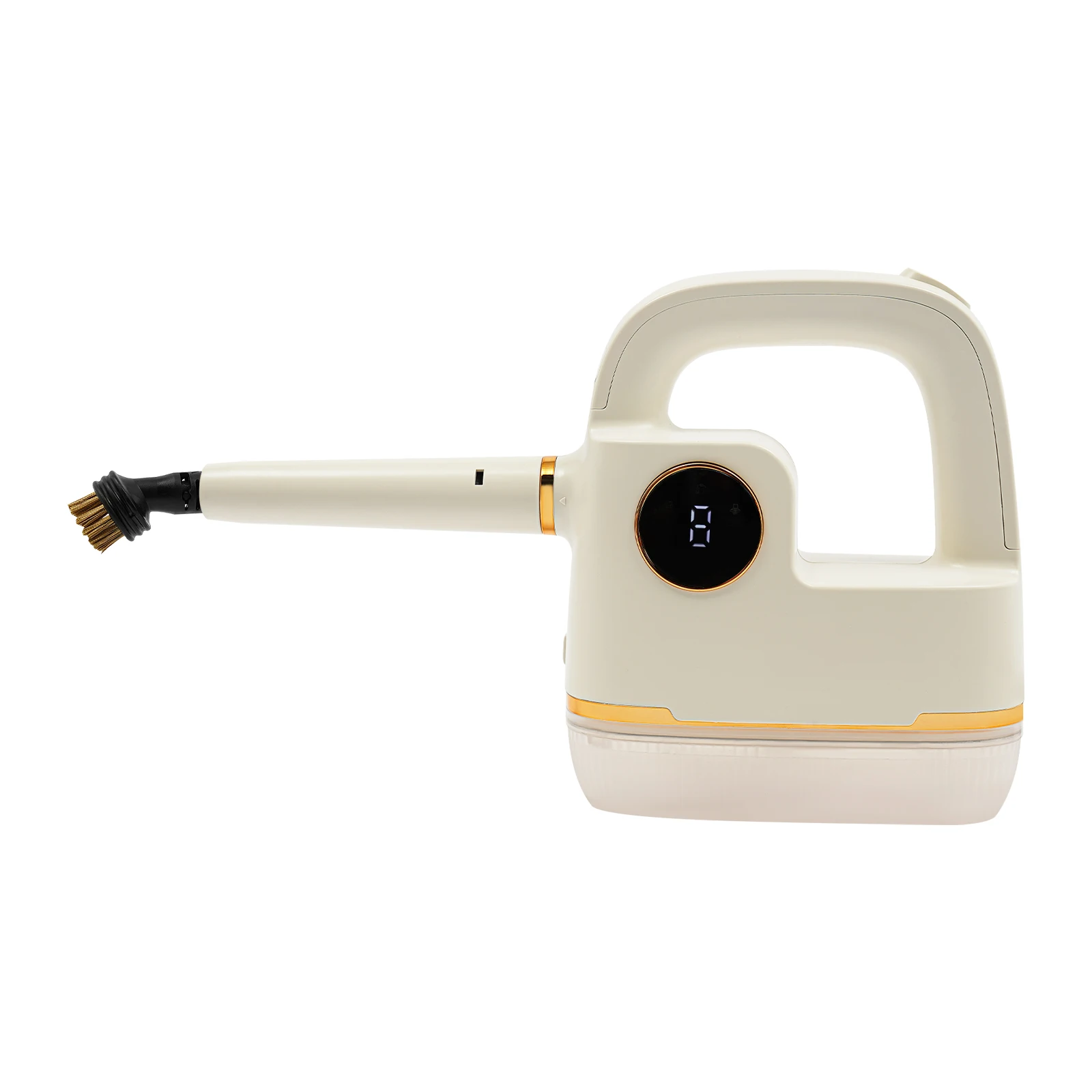 Limpador a vapor de alta temperatura, limpador a vapor portátil com display digital, limpador a vapor doméstico com vários acessórios, bege