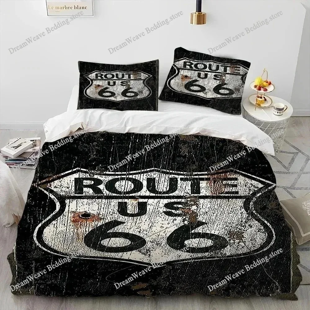 Historic Route 66,Mother Road,mãe Estrada Style Duvet Cover Pillow Case Bedding Set Quilt Cover Double Bed Home Textile741