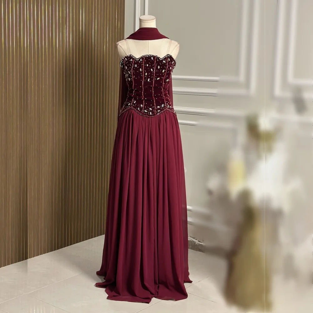 Abiti lunghi a trapezio senza maniche con strass glitter personalizzati Abito da sera formale Occasioni su misura Prom Wedding Party