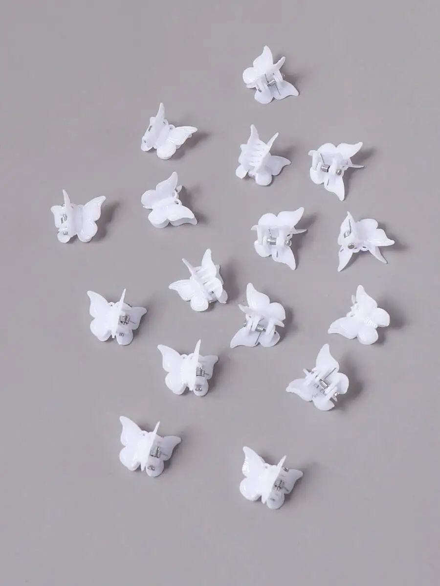 

16pcs White Butterfly Hair Claw Clips For Women Adult Hair Accessories