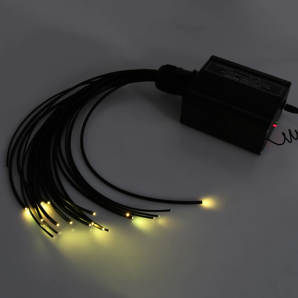 Cable de brillo de extremo de núcleo sólido con chaqueta de PVC negra, diámetro de 2mm/3mm para piscina óptica o luz de sol brillante, transferencia
