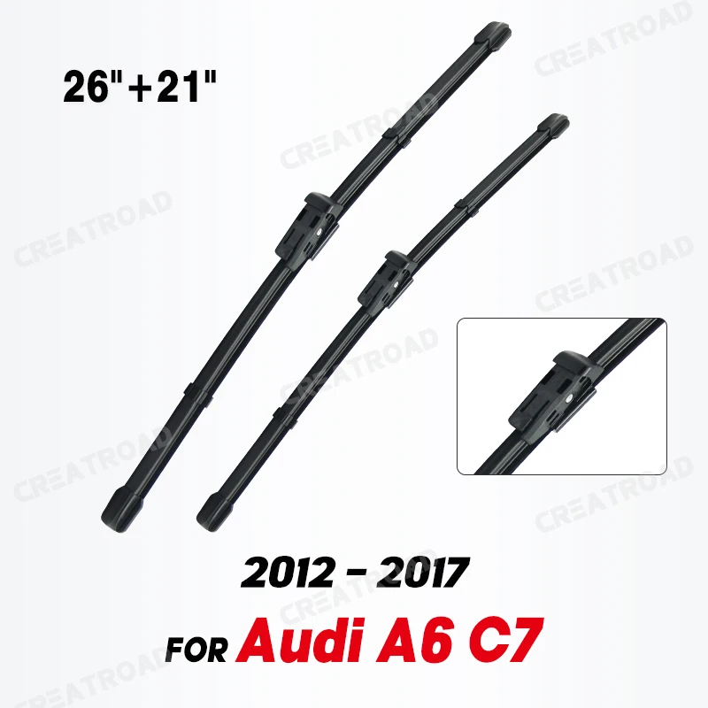 Wiper LHD Front Wiper Blades Set For Audi A6 C7 2012 - 2017 Windshield Windscreen Clean Window Car Rain Brushes 26\