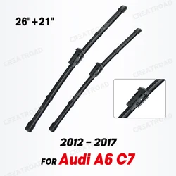 Wiper LHD Front Wiper Blades Set For Audi A6 C7 2012 - 2017 Windshield Windscreen Clean Window Car Rain Brushes 26