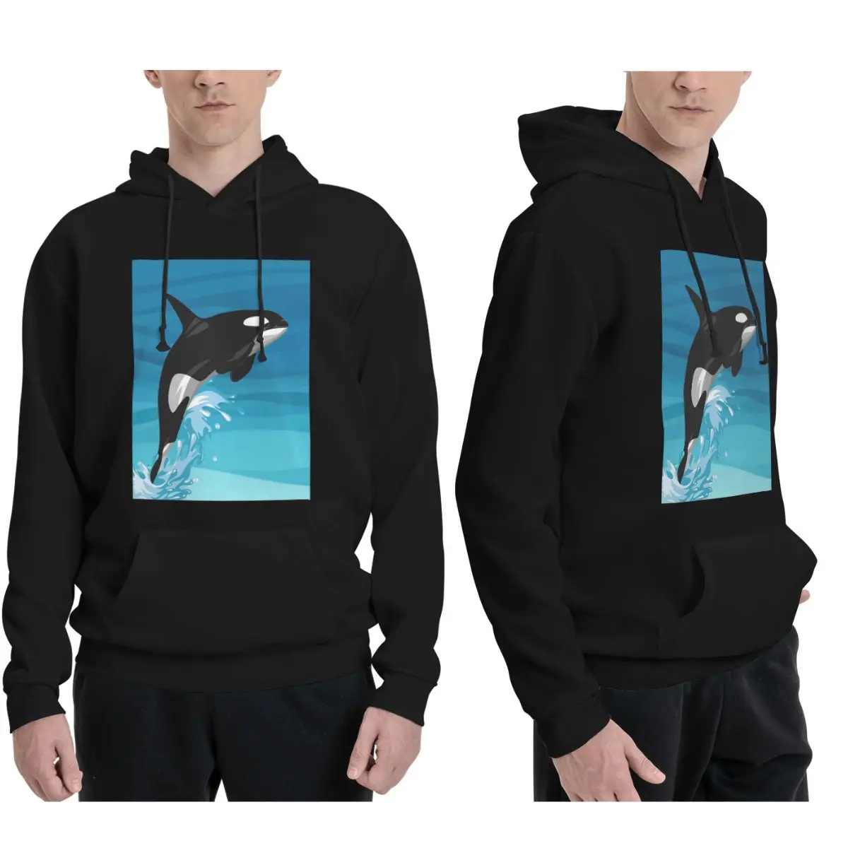 Orca هوديس الرجال النساء بلوزة كاجوال بلوزات Harajuku ملابس طويلة الأكمام الخريف الشتاء