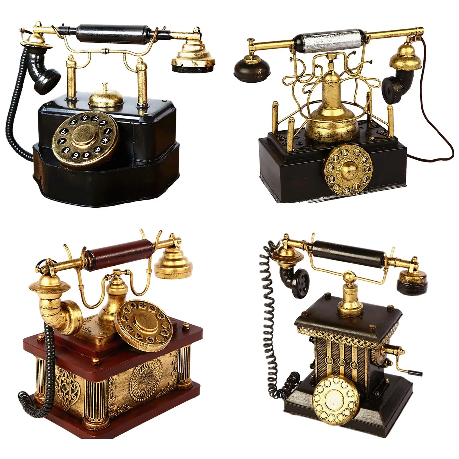 Vintage style rotary dial telephone iron telephone accessories