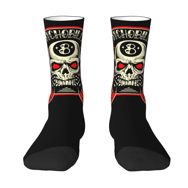 Funny Rock Skull Bikers Vintage Rockers Rockabilly Guitars Socks Men Women Warm 3D Printing Football Sports Crew Socks