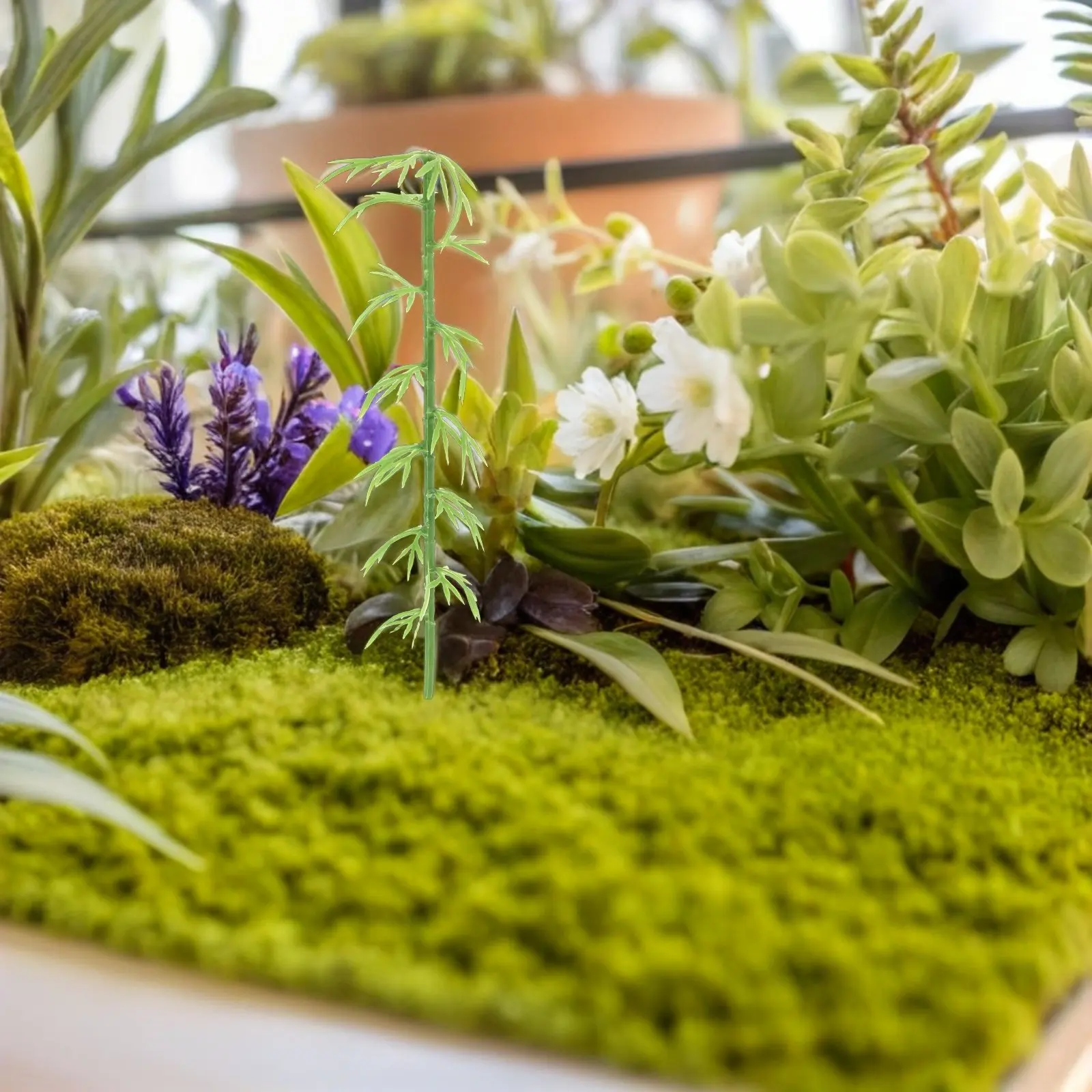 

50 шт. миниатюрных бамбуковых деревьев из пластика для микроландшафта, песочного стола, поделок своими руками, декора для сказочного сада