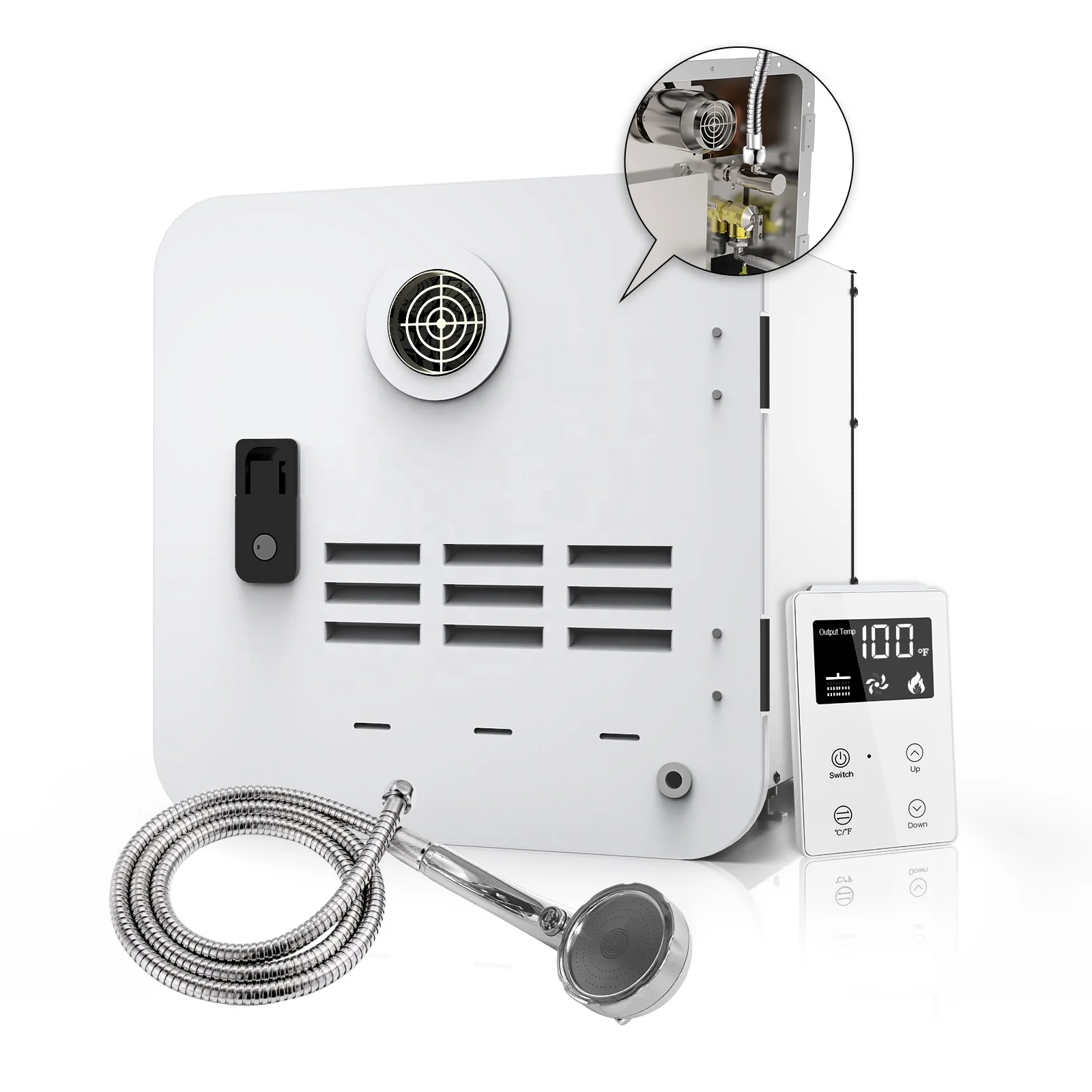 

High Quality DC RV Water Heater 12V LPG Tankless Geyser Gas Boiler for Camper Shower Heating Double Water Outlets