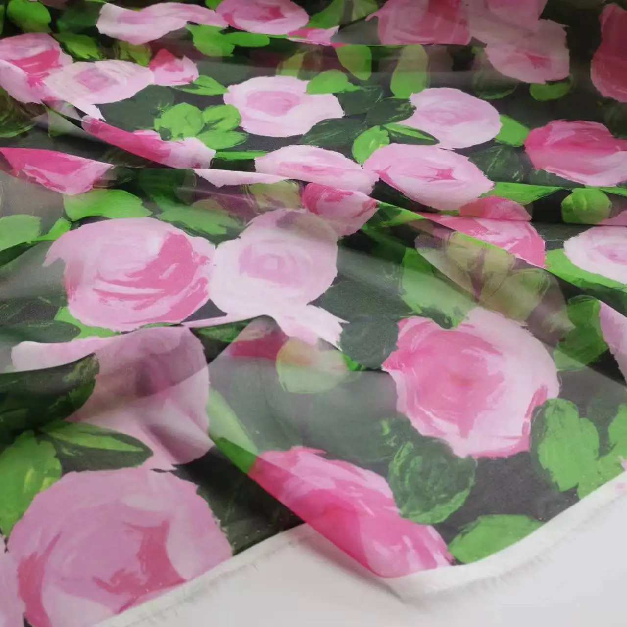 

Big Deal 100% Silk Floral Georgette 54" Width 9mm Cosplay Dancing Dress Scarf DIY Fabric