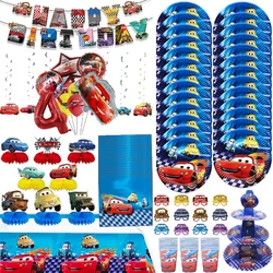 Disney Cars Birthday Party Decoration Lightning Mcqueen Balloon Paper Cup Plate Napinks Tablecloth Baby Shower Supplies for Kids