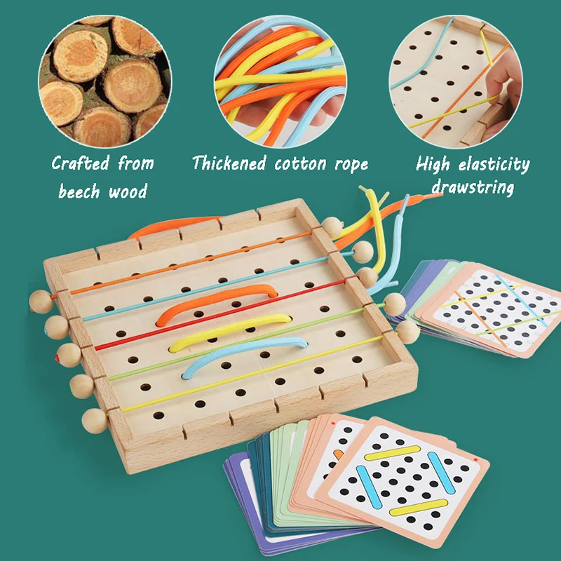 Kids Montessori Thinking Games Threading Toys Logical Rope Puzzles Matching Creative Intellectual Games Early Educational Toys