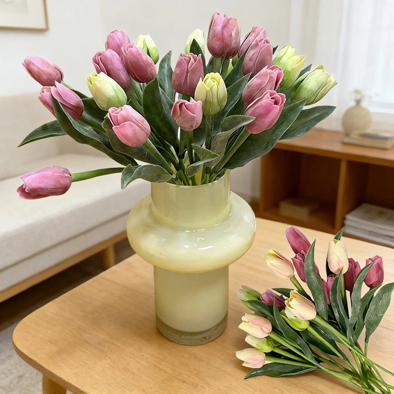 10Pcs Artificial Flowers Tulips Real Touch Latex Plastic Soft Faux Bouquets for Party, Wedding, Home, Room, Garden Decor