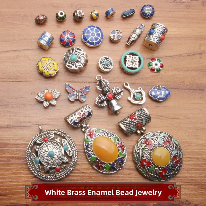 

Бусины ручной работы из белой бронзы с инкрустацией в стиле «масляная капля», круглые, для создания украшений, подвесок, браслетов, аксессуаров.