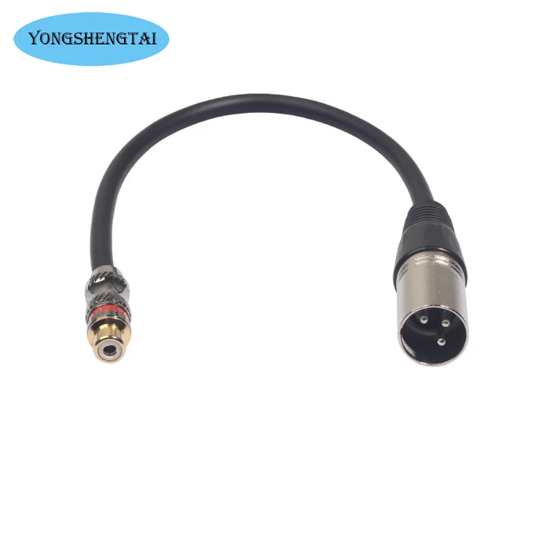 

Black 0.3m Zinc Alloy Shell RCA Female To Canon Male Shielded Audio Adapter Cable Lotus XLR