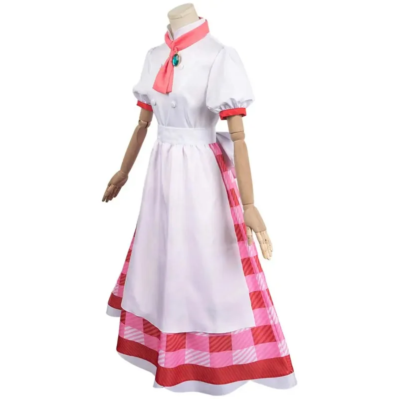 

aa26Princess Peach Cosplay Fantasia Costume Disguise for Adult Women Maid Dress Role Play Outfits Halloween Carnival Party Cloth