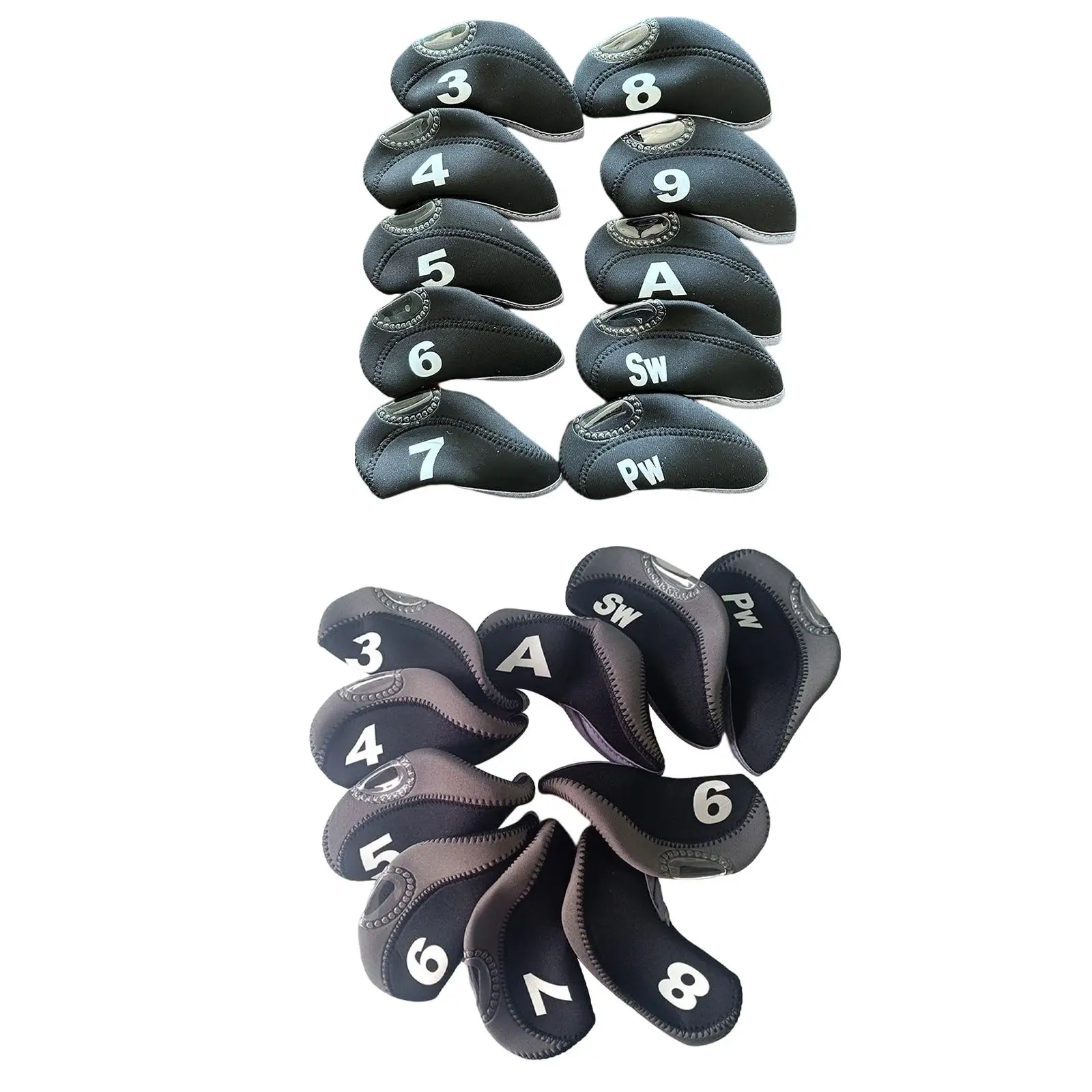 Golf Accessories Iron Cover Set Neoprene Headcovers with Large Number Window for Iron Club Protection
