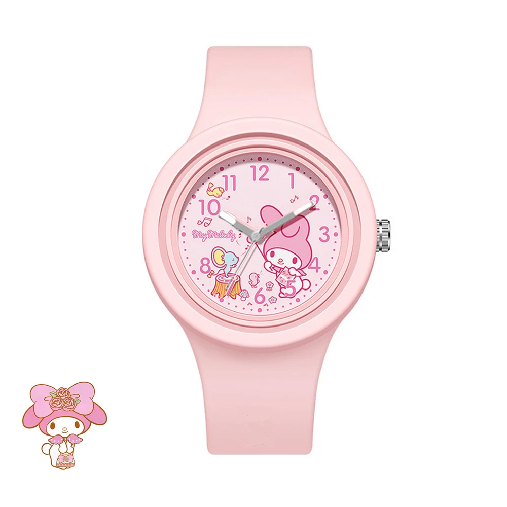 Sanrio Cinnamoroll Watch Kuromi Hello Kitty Silicone Strap Quartz Casual Cartoon Melody WristWatch Girls Children Birthday Gifts