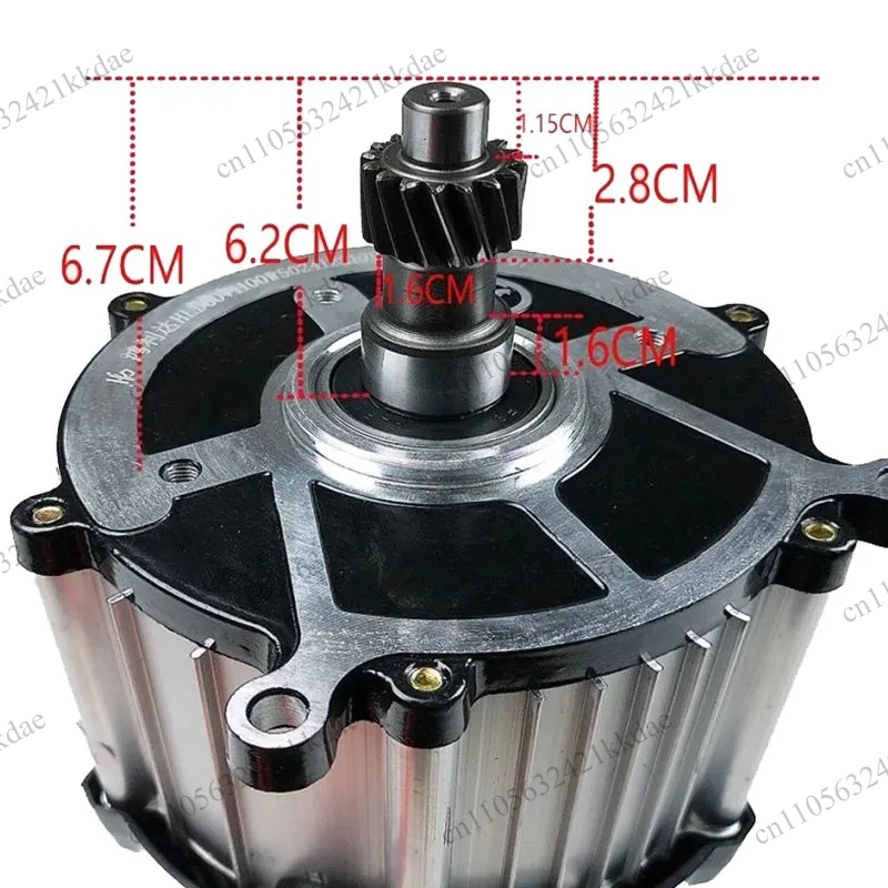 48V High Power Permanent Magnet Differential Motor Assembly For Electric Tricycle