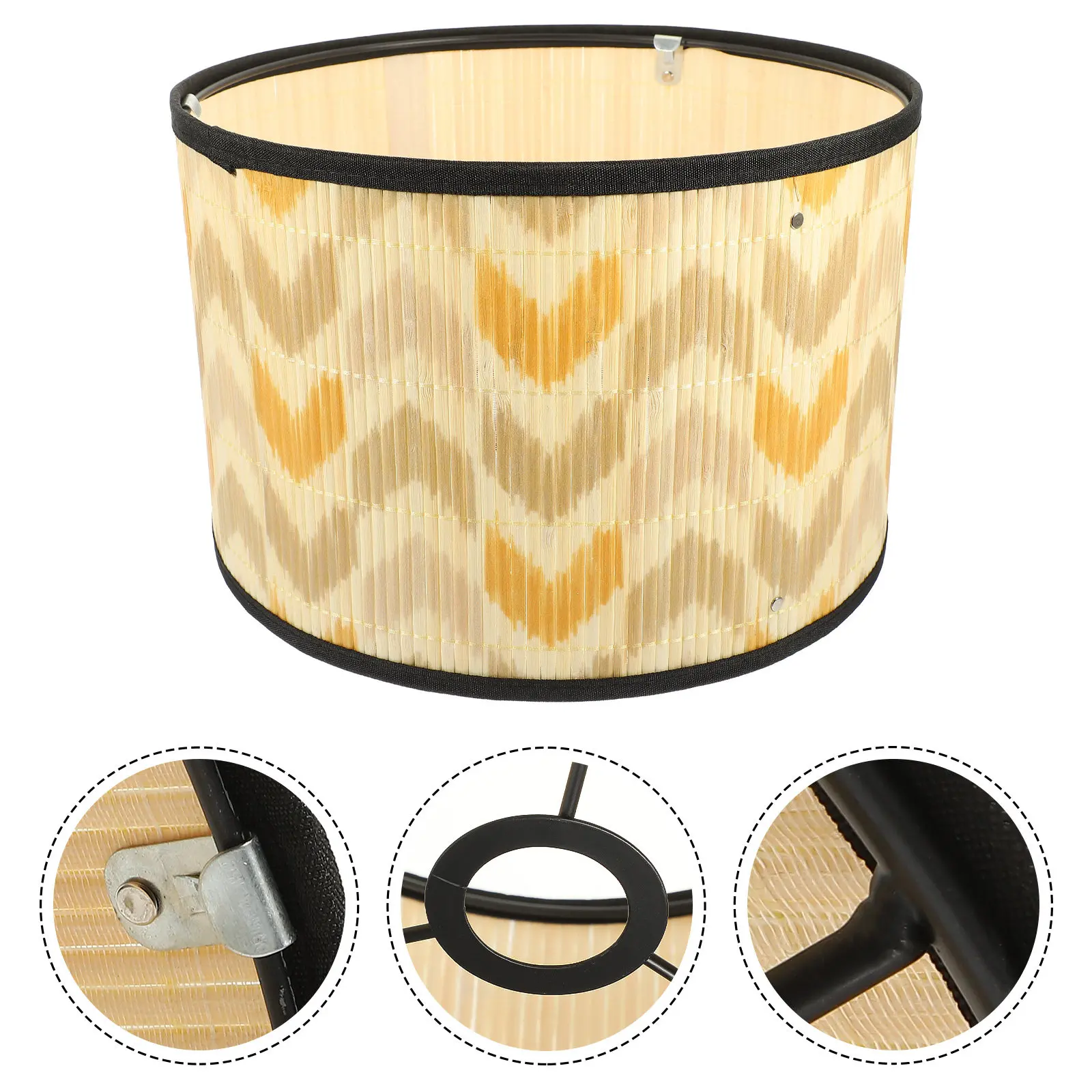 

Bohemian Chandelier Bamboo Lamp Shade Printed Design For Ceiling Hanging Lamp Home Decor Replacement Cover Lighting