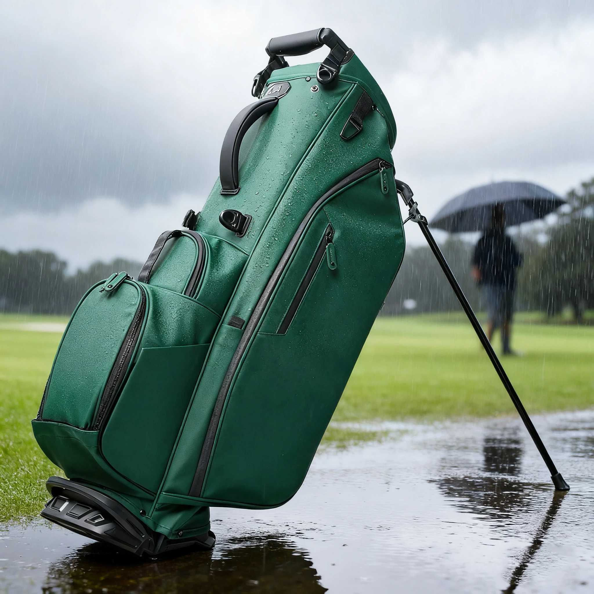 ASL Golf Durable PU Leather Golf Cart Bag with Multiple Pockets Waterproof Travel Golf Bag