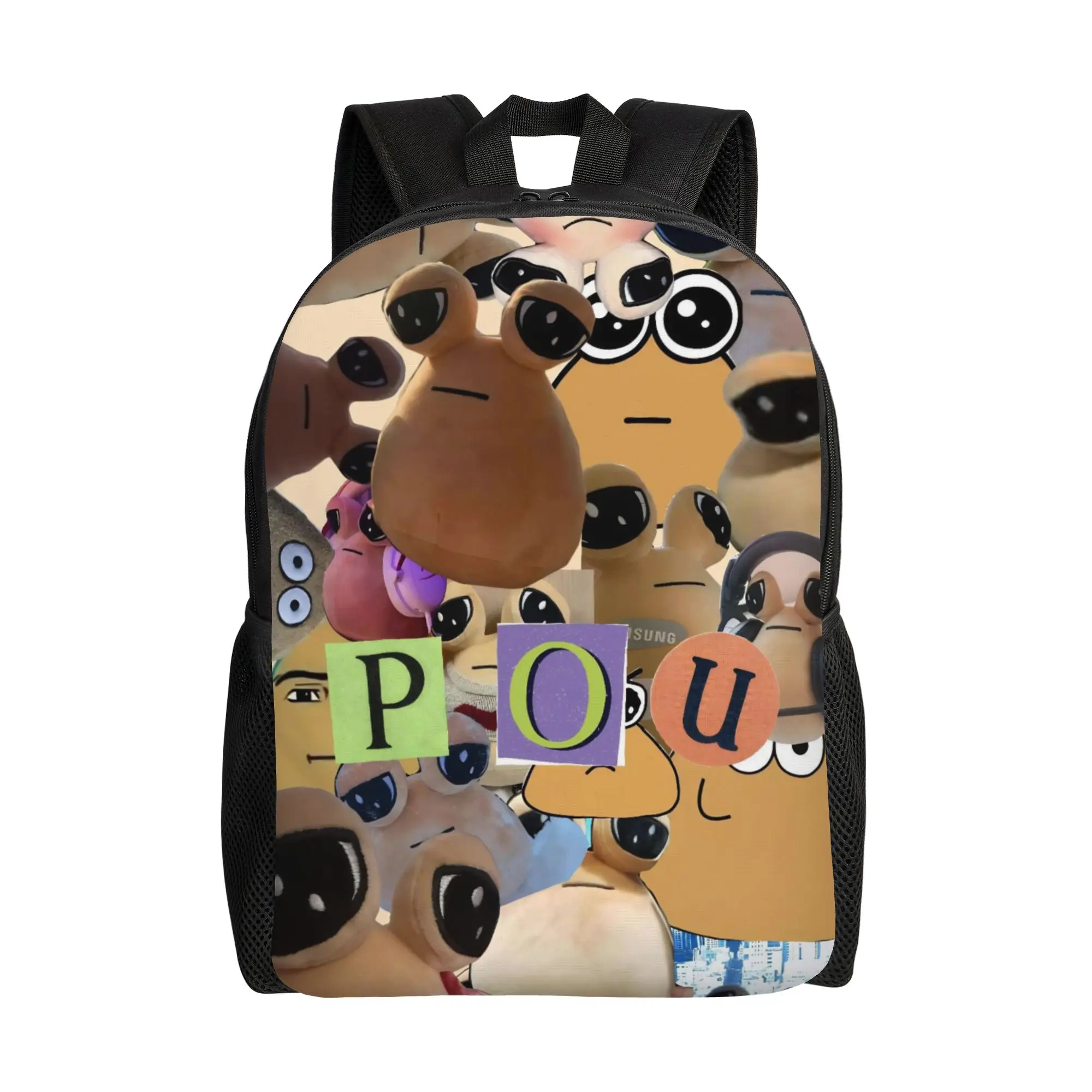 

My Pet Alien Pou Casual Backpack Sports Student Hiking Travel Game Cartoon Daypack for Men Women Laptop Shoulder Bag