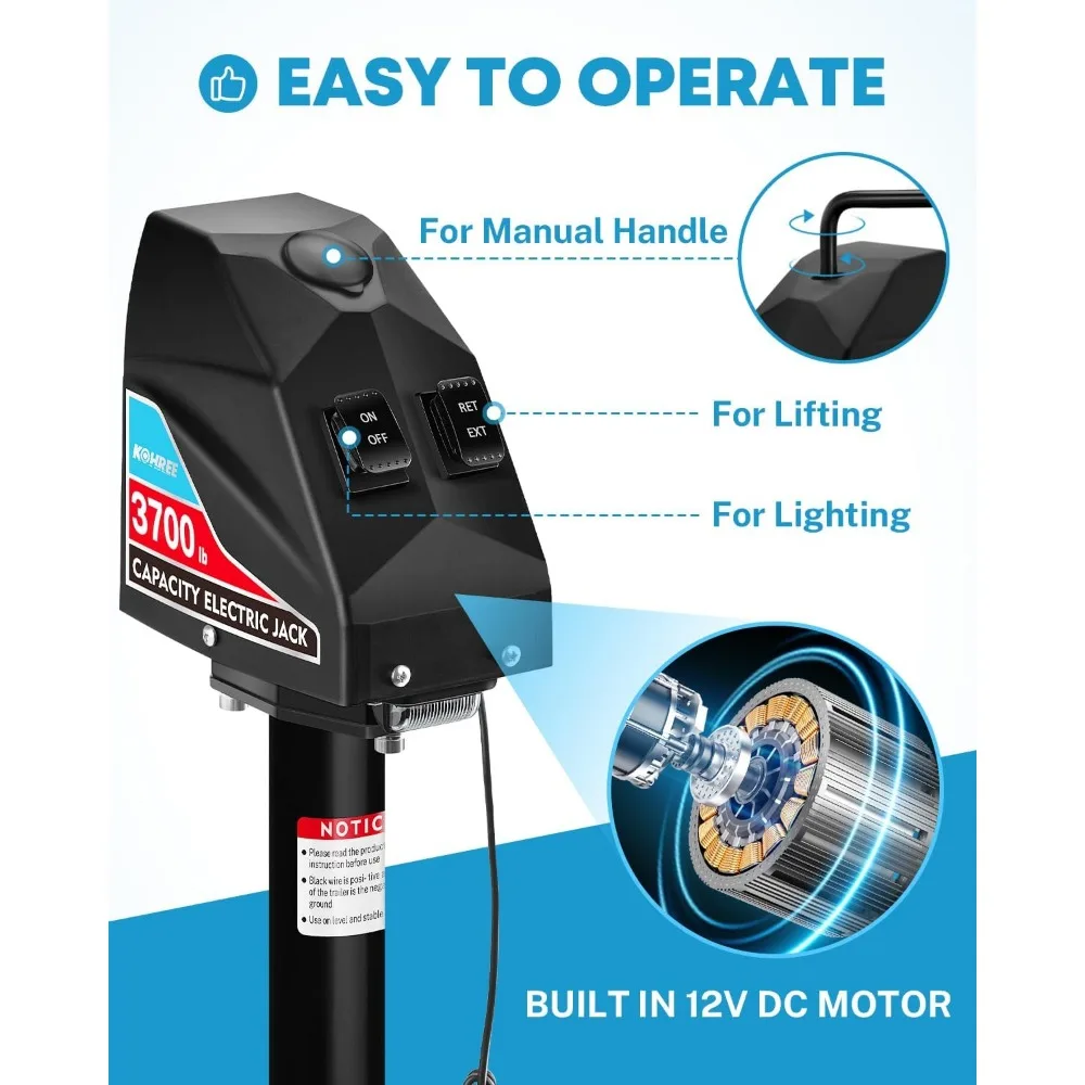 مقبس لسان كهربائي عالي التحمل بوزن 3700 رطل لمقطورات RV والتخييم