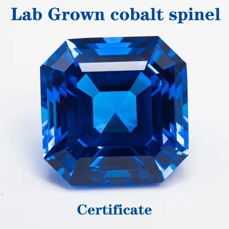 

Lab Grown Cobalt Spinel Square Chamfer Cut VVS1 Selectable AGL Certificate Gemstone Charms DIY Advanced Jewelry Making Materials