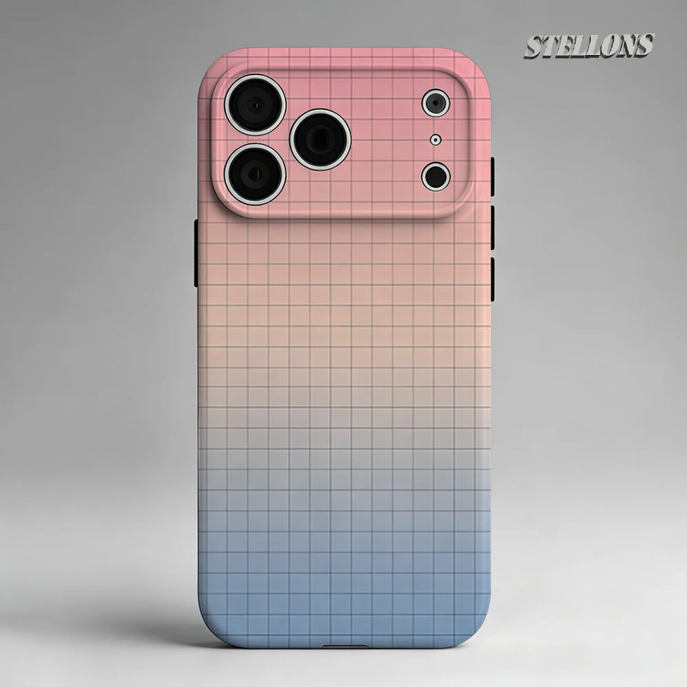 

Gradient Grid Phone Case For Magnetic Phone Case for IPhone 17 16 15 14 13 Pro Max Plus Single Double-layer tough Case