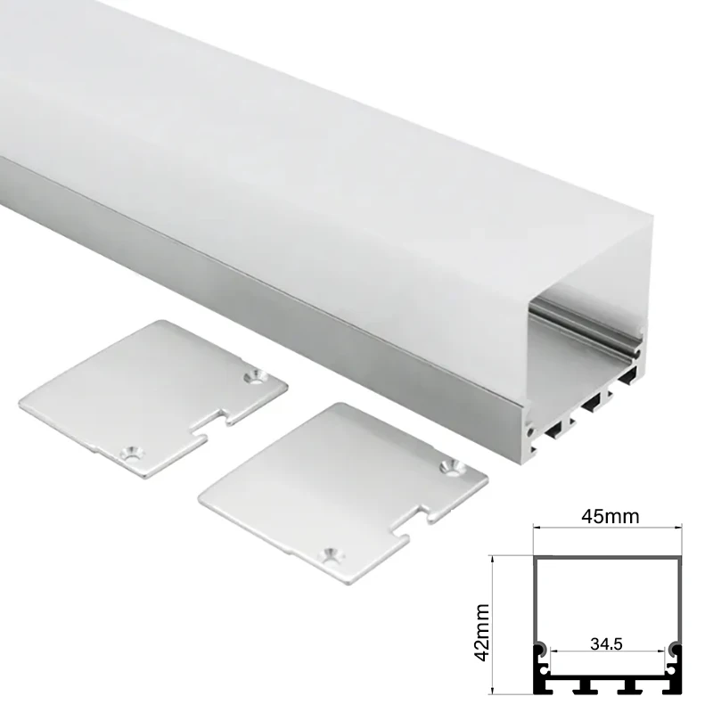 45x42mm suspensão perfil de alumínio teto do escritório conduziu luzes pendentes da lâmpada linear do canal